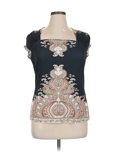 Pre-owned Venus Short Sleeve Top Gray Scoop Neck Tops