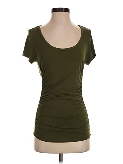 Pre-owned Venus Short Sleeve Top Green Scoop Neck Tops