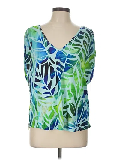 Pre-owned Venus Short Sleeve Top Green V-neck Tops