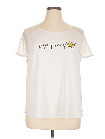 Pre-owned Venus Short Sleeve Top Ivory Crew Neck Tops In White