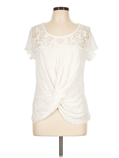 Pre-owned Venus Short Sleeve Top Ivory Keyhole Neckline Tops