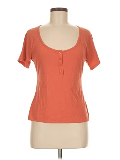 Pre-owned Venus Short Sleeve Top Orange Scoop Neck Tops