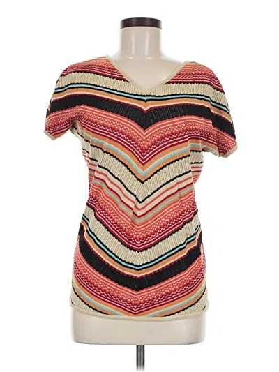 Pre-owned Venus Short Sleeve Top Orange Scoop Neck Tops