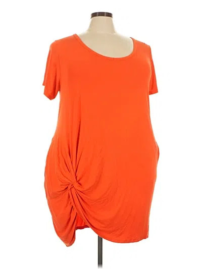Pre-owned Venus Short Sleeve Top Orange Scoop Neck Tops