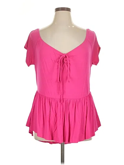 Pre-owned Venus Short Sleeve Top Pink Sweetheart Neckline Tops