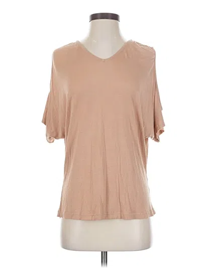 Pre-owned Venus Short Sleeve Top Tan V-neck Tops