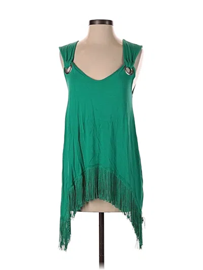 Pre-owned Venus Sleeveless Top Green Plunge Neckline Tops