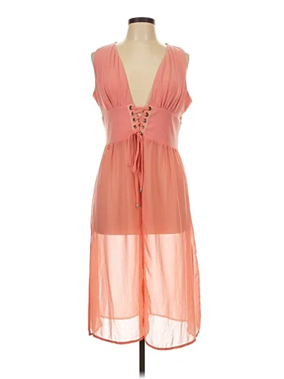 Pre-owned Venus Sleeveless Top Orange Plunge Neckline Tops