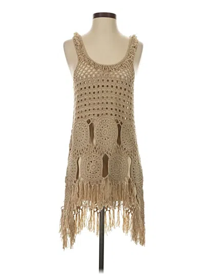 Pre-owned Venus Sleeveless Top Tan Strapless Neckline Tops