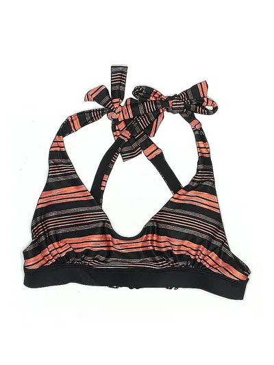 Pre-owned Venus Swimsuit Top Black Stripes Pattern Swimwear