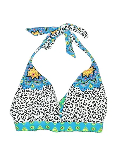 Pre-owned Venus Swimsuit Top Blue Animal Print Pattern Swimwear