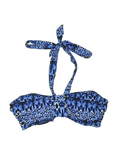 Pre-owned Venus Swimsuit Top Blue Animal Print Pattern Swimwear