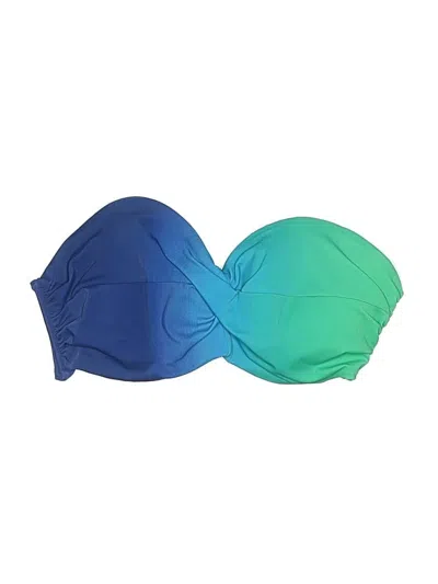 Pre-owned Venus Swimsuit Top Blue Color Block Pattern Swimwear