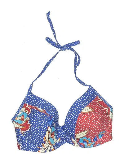 Pre-owned Venus Swimsuit Top Blue Paisley Pattern Swimwear