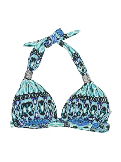 Pre-owned Venus Swimsuit Top Blue Print Pattern Swimwear