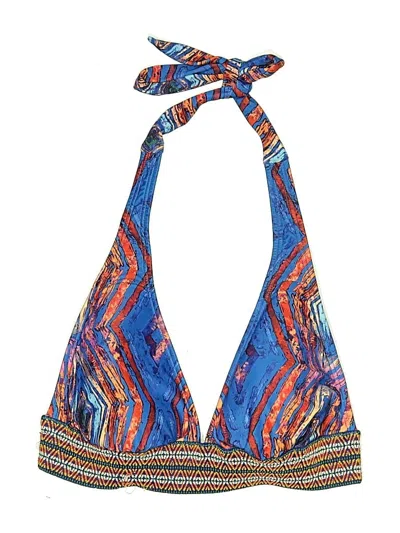 Pre-owned Venus Swimsuit Top Blue Print Pattern Swimwear
