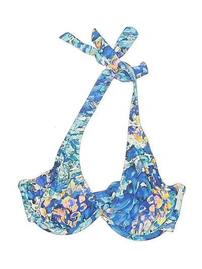 Pre-owned Venus Swimsuit Top Blue Print Pattern Swimwear