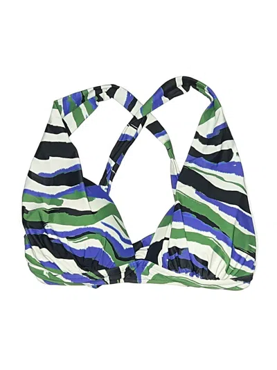 Pre-owned Venus Swimsuit Top Blue Stripes Pattern Swimwear