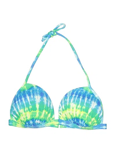 Pre-owned Venus Swimsuit Top Blue Tie-dye Pattern Swimwear