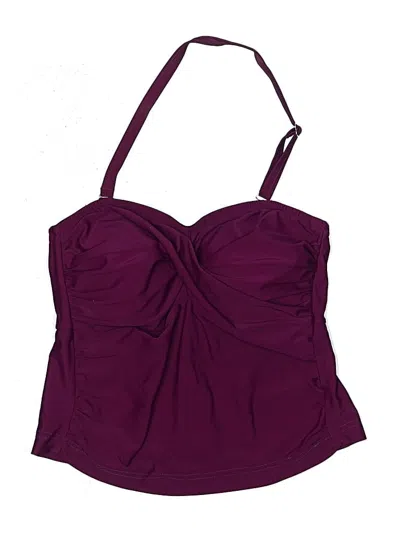 Pre-owned Venus Swimsuit Top Burgundy Solid Pattern Swimwear