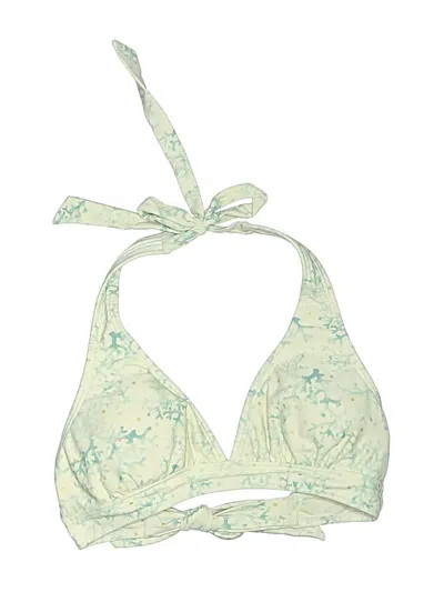 Pre-owned Venus Swimsuit Top Green Print Pattern Swimwear