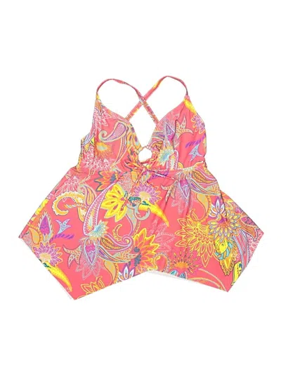 Pre-owned Venus Swimsuit Top Pink Print Pattern Swimwear