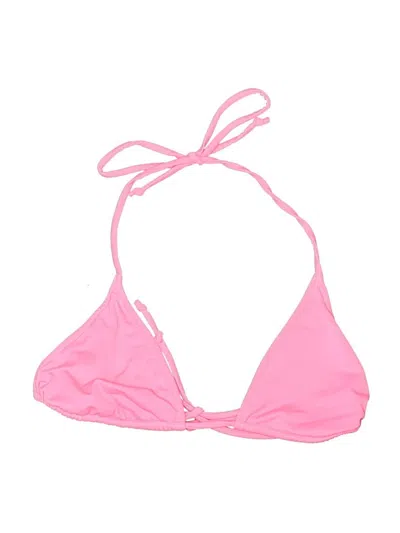 Pre-owned Venus Swimsuit Top Pink Solid Pattern Swimwear