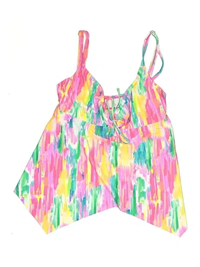 Pre-owned Venus Swimsuit Top Pink Tie-dye Pattern Swimwear