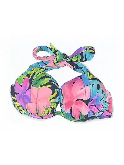 Pre-owned Venus Swimsuit Top Pink Tropical Pattern Swimwear