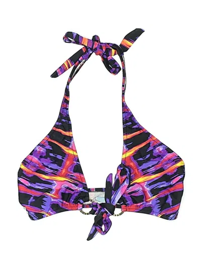 Pre-owned Venus Swimsuit Top Purple Print Pattern Swimwear