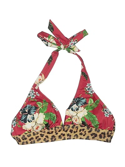 Pre-owned Venus Swimsuit Top Red Floral Pattern Swimwear
