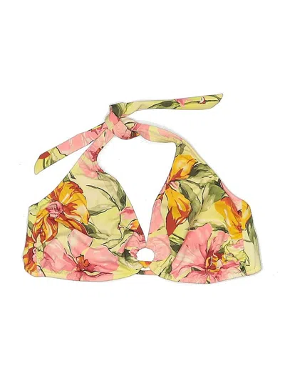 Pre-owned Venus Swimsuit Top Yellow Floral Pattern Swimwear