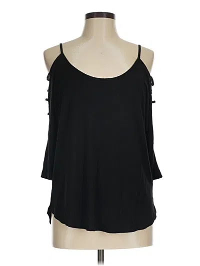 Pre-owned Venus Tank Top Black Cold Shoulder Neckline Tops