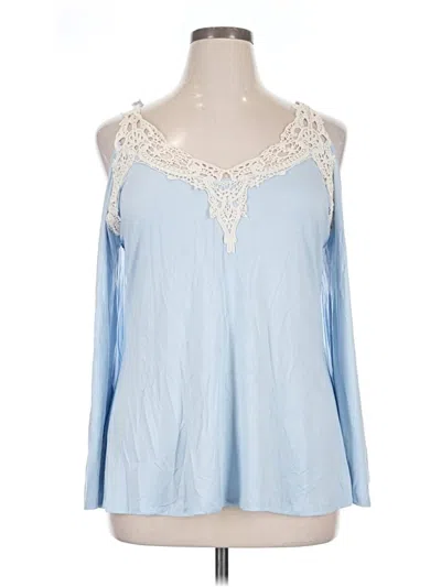 Pre-owned Venus Tank Top Blue Cold Shoulder Neckline Tops