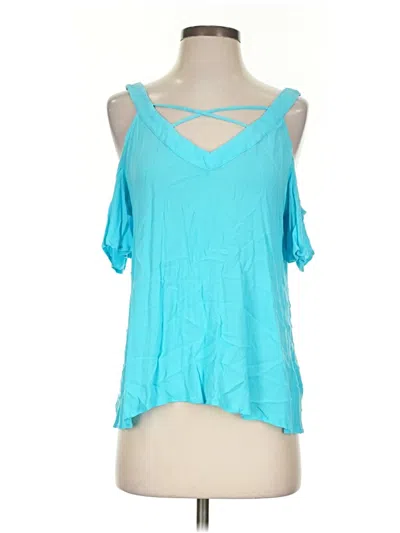 Pre-owned Venus Tank Top Blue Cold Shoulder Neckline Tops