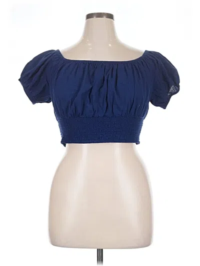 Pre-owned Venus Tube Top Blue Strapless Neckline Tops
