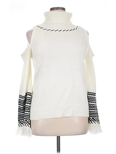 Pre-owned Venus Turtleneck Sweater In White