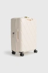 Vera Bradley 26" Adair Hard Shell Spinner Luggage In Cottage Cream, Women's At Urban Outfitters In Brown