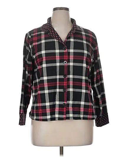 Pre-owned Vera Bradley 3/4 Sleeve Button Down Shirt In Black