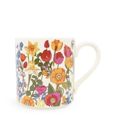 Vera Bradley Ceramic Mug, Meadow Bouquet Tonal Seedpearl In Gold