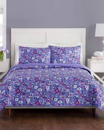 Vera Bradley Enchanted Garden Quilt Set In Purple