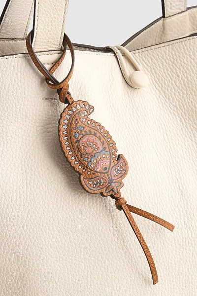 Vera Bradley Faux Leather Paisley Bag Charm In Iconic Paisley Roasted Pecan, Women's At Urban Outfitters In Brown