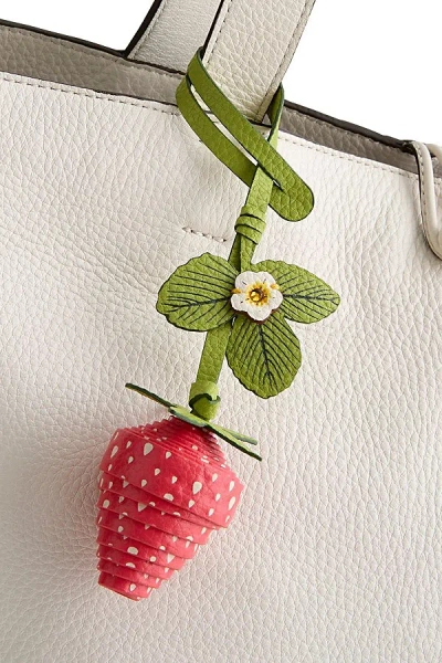 Vera Bradley Faux Leather Strawberry Bag Charm In Strawberry At Urban Outfitters In Pink