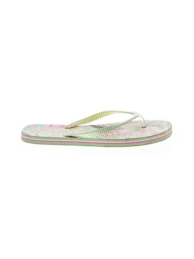 Pre-owned Vera Bradley Flip Flops In Green