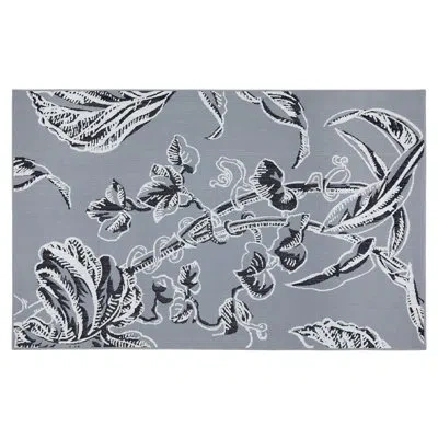 Vera Bradley Floral Hooked Gray Indoor / Outdoor Area Rug