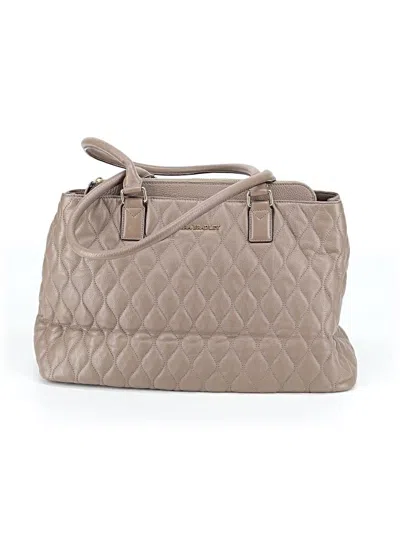 Pre-owned Vera Bradley Leather Weekender In Gray