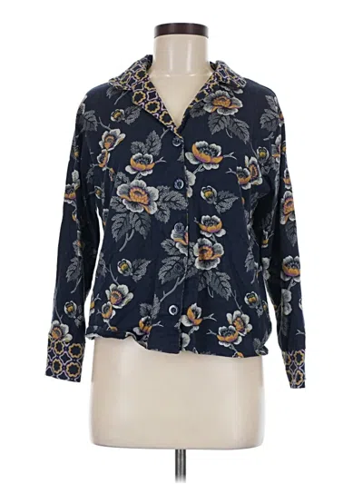 Pre-owned Vera Bradley Long Sleeve Blouse In Blue
