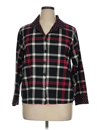 Pre-owned Vera Bradley Long Sleeve Button Down Shirt In Black