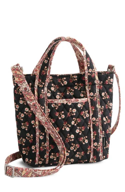Vera Bradley Mini Hathaway Ditsy Floral Quilted Reversible Tote In Brown