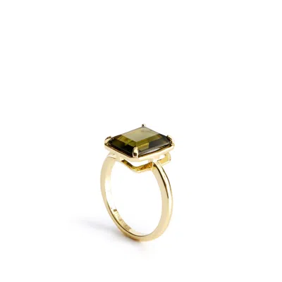 Vera Bradley Outlet 14k Gold Plated Emerald Cut Gemstone Ring
